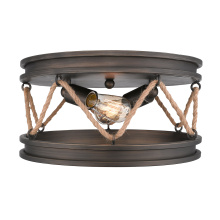 Golden Canada 1048-FM GMT - Wry Lighting Chatham 2-light Flush Mount in Gunmetal Bronze